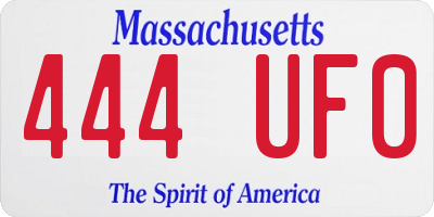 MA license plate 444UF0