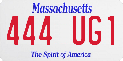 MA license plate 444UG1