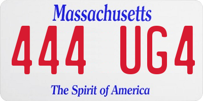 MA license plate 444UG4