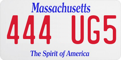 MA license plate 444UG5