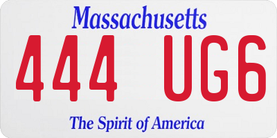 MA license plate 444UG6