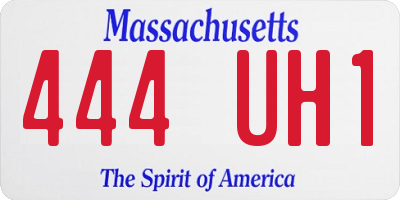 MA license plate 444UH1