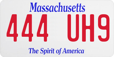 MA license plate 444UH9