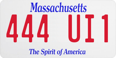 MA license plate 444UI1