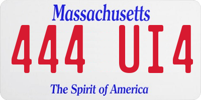 MA license plate 444UI4