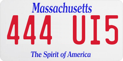 MA license plate 444UI5