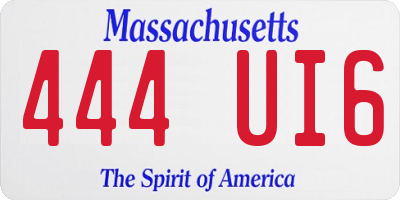 MA license plate 444UI6