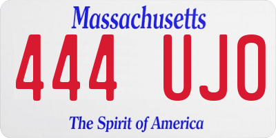 MA license plate 444UJ0