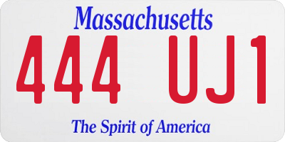 MA license plate 444UJ1