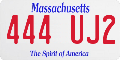 MA license plate 444UJ2