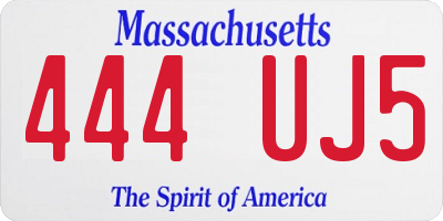 MA license plate 444UJ5