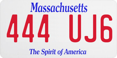 MA license plate 444UJ6