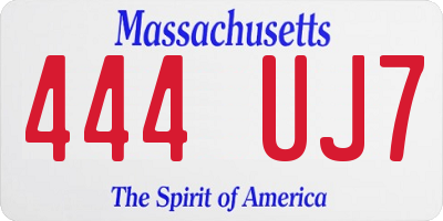 MA license plate 444UJ7