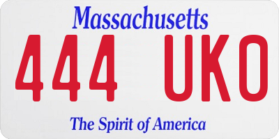 MA license plate 444UK0