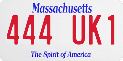 MA license plate 444UK1