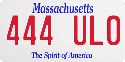 MA license plate 444UL0