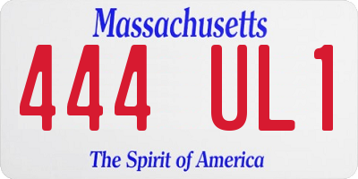 MA license plate 444UL1