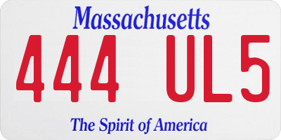 MA license plate 444UL5