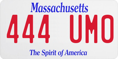 MA license plate 444UM0