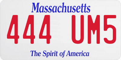 MA license plate 444UM5