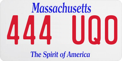 MA license plate 444UQ0