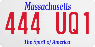 MA license plate 444UQ1