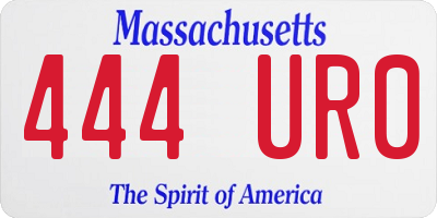 MA license plate 444UR0