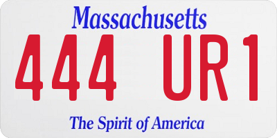 MA license plate 444UR1
