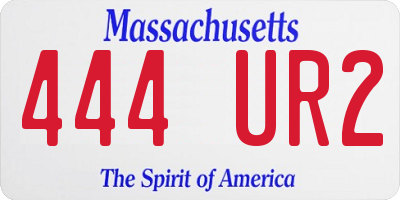 MA license plate 444UR2