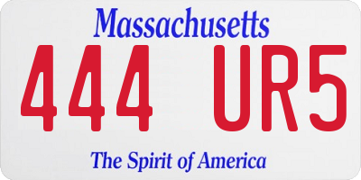 MA license plate 444UR5
