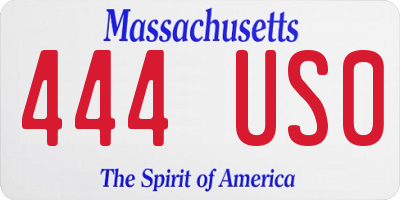 MA license plate 444US0