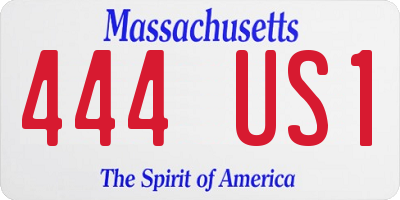 MA license plate 444US1
