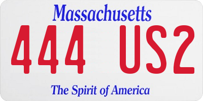 MA license plate 444US2