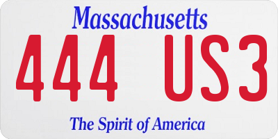 MA license plate 444US3