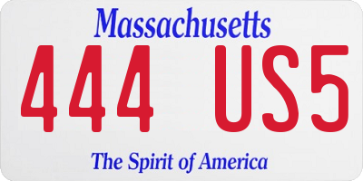 MA license plate 444US5