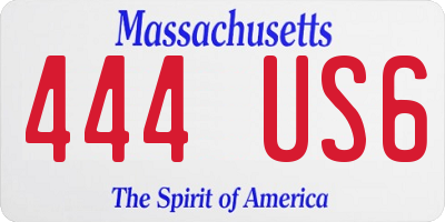 MA license plate 444US6
