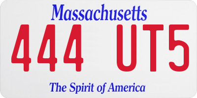 MA license plate 444UT5