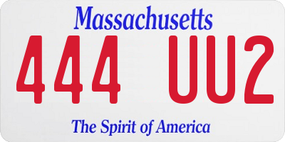 MA license plate 444UU2
