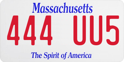 MA license plate 444UU5