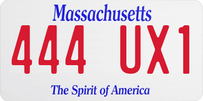 MA license plate 444UX1