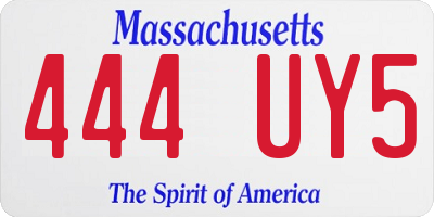 MA license plate 444UY5