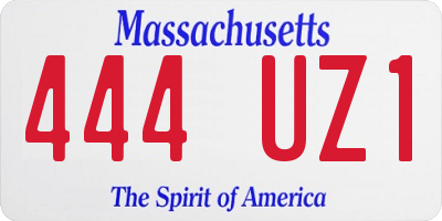MA license plate 444UZ1
