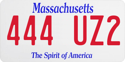 MA license plate 444UZ2