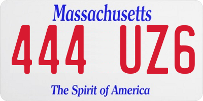 MA license plate 444UZ6