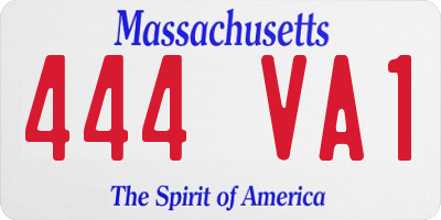 MA license plate 444VA1