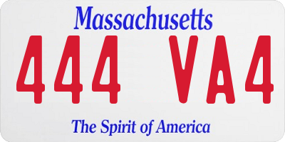 MA license plate 444VA4