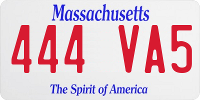 MA license plate 444VA5