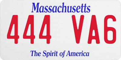 MA license plate 444VA6