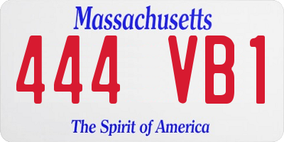 MA license plate 444VB1