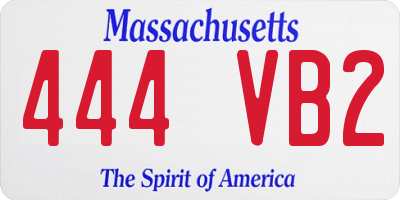 MA license plate 444VB2
